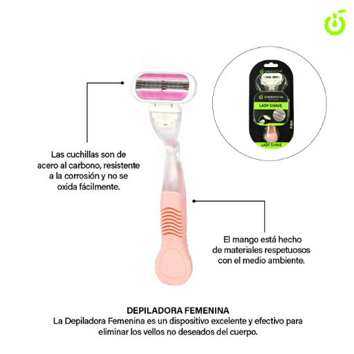 [BH018035] Delipadores rasuradora triple hoja Rosado CHERIMOYA ___PACK X12 