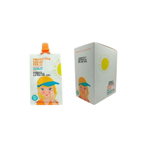 [PT-0132] protector solar para rostro faciales con aloe vera FPS 50 10g T&L 
