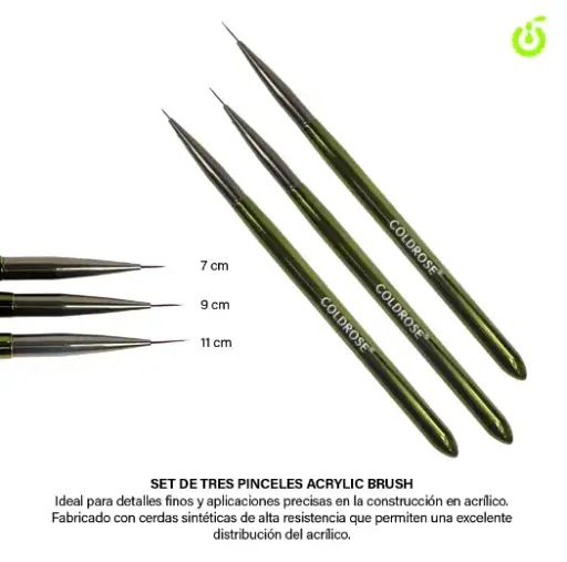 [CR000067] Set pincel liner 1 pack por 3 de 7,9,11mm coldrose CHERIMOYA___PACK X12 