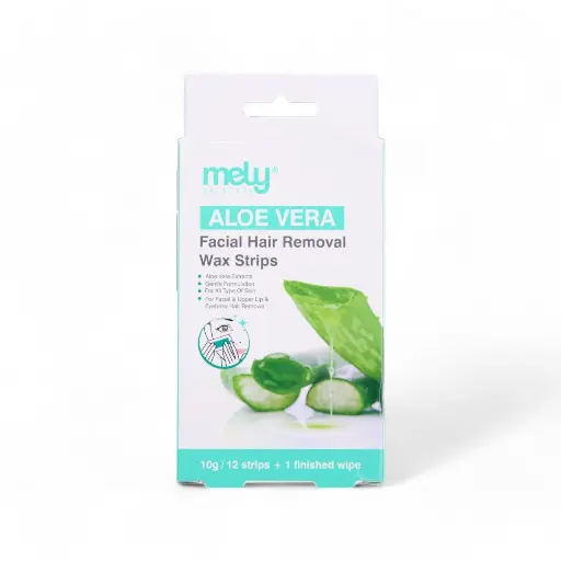 [PM-892001] Tiras de cera depilatoria facial con aloe vera 10g Mely ___CAJA X6U