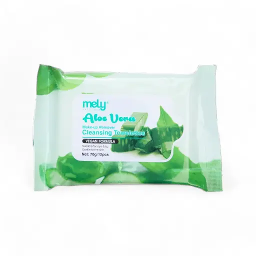 [PM-891005] Toallitas limpiadoras desmaquillantes ALOE VERA 70G MELY___ PACK X6PCS