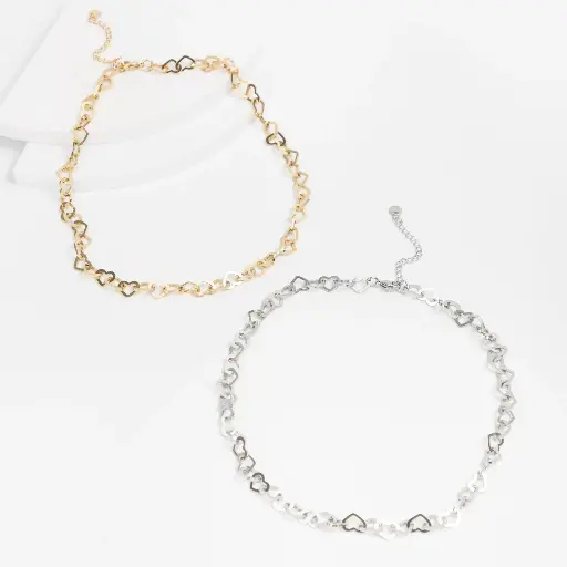 [PG-C-4460-16] pulseras de acero corazones ajustables City Girl