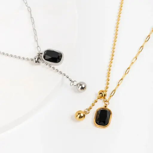[PG-E-5742-10] collar cadena de acero con joyita City Girl