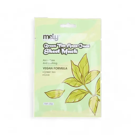Mascarillas en Hoja de cuidado Ance Care de Te Verde  25G MELY___CAJA 24XPCS