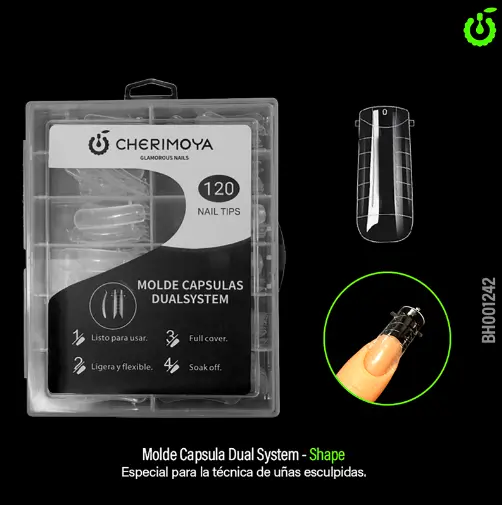 [BH001242] Capsula Dual System Uñas Escul. X 120pcs CHERIMOYA___ PACK X50
