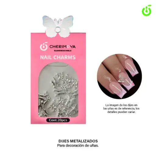 [BH011152] Dijes metalizado de Mariposas surtidos CHERIMOYA___PACK X12 