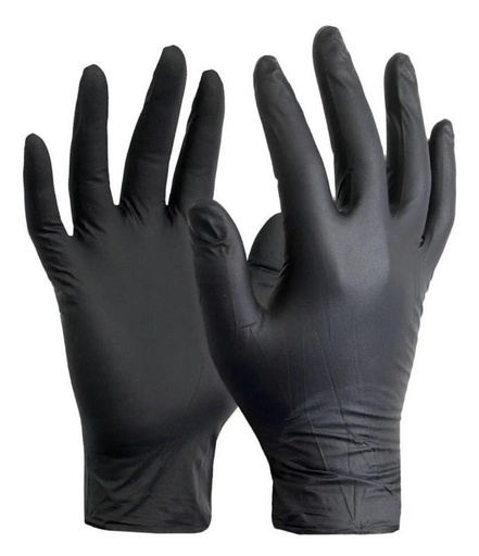 Caja x100 guantes negros nitrilo