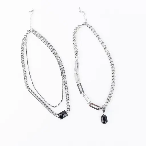 [PG-D-5131-4] collares de acero ajustable con joya