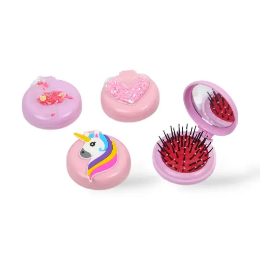 [PM-KP029] Cepillo peine infantil redondo con tapa animalitos MELY___PACK X6 PC
