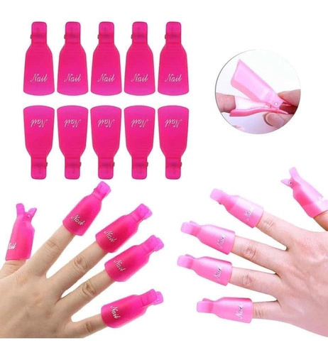 [PL-108] blister X10 capuchón para uñas rosa ___ PACK X3