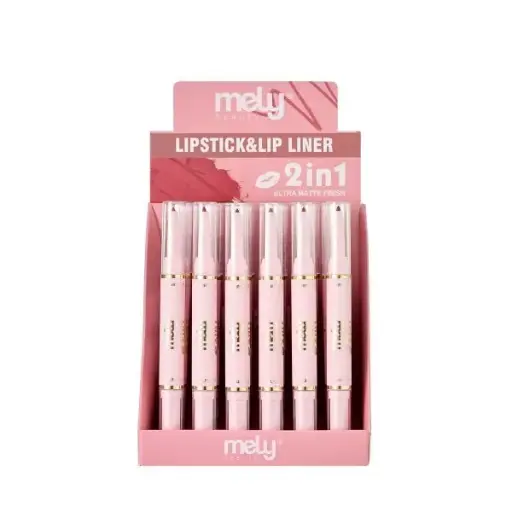 [PM-814019] Lipstick/lip liner 2 en 1 ultra matte finish MELY___CAJA X24PCS 