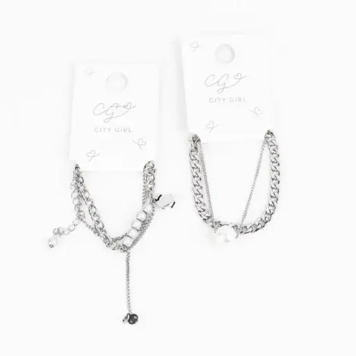 [PG-4544-23] pulseras de acero con traba ajustable