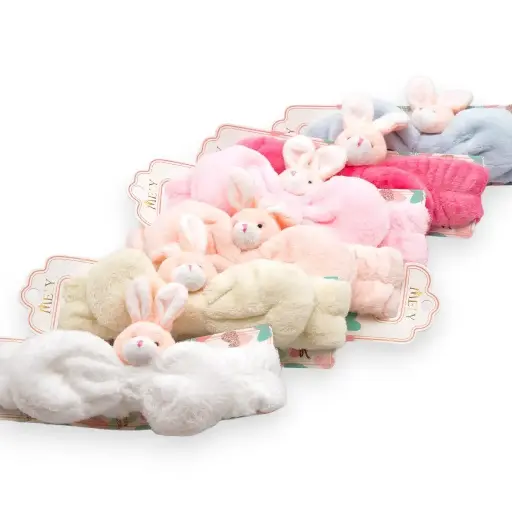 [PM-317] Vinchas de maquillaje moño adorno de conejo MELY___PACK X12PCS. 