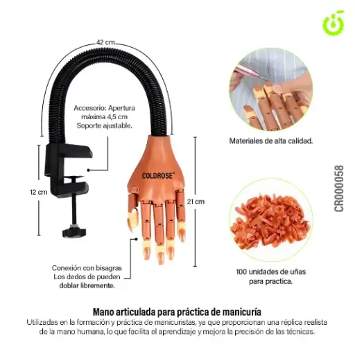 [CR000058] Mano articulada coldrose CHERIMOYA___PACK X2