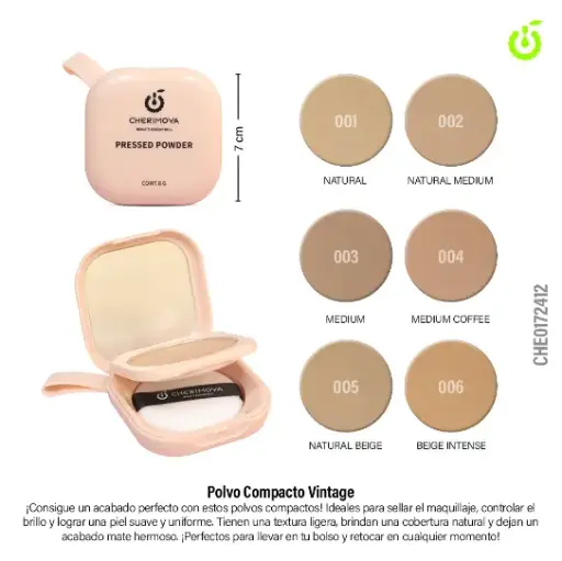 [CHE017] Polvo compacto CHERIMOYA___PACK X12