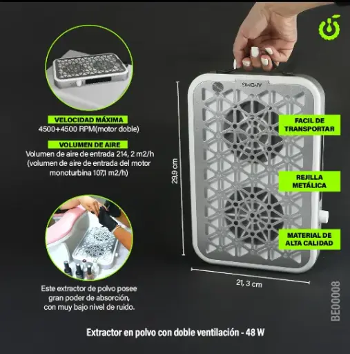 [BE00008] Extractor vacuum nail dust collector CHERIMOYA___PACK X2 
