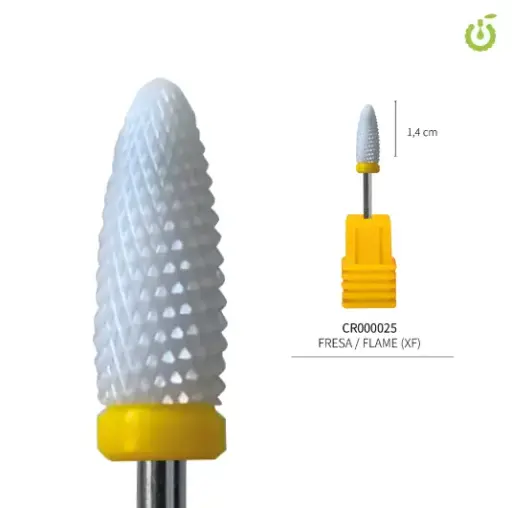 [CR000025] Fresa cerámica Flame Extra Fino Amarillo coldrose CHERIMOYA___PACK X10