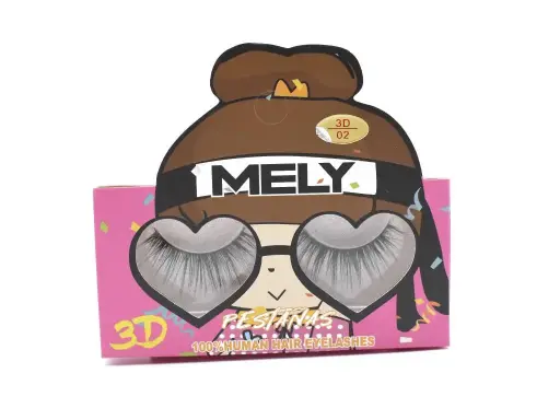[PM-742Q] Pestañas postizas ladys 3D 100% human hair eyelashes MELY___PACK X12PC