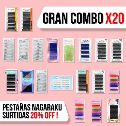 GRAN COMBO de 20 pestañas Nagaraku 