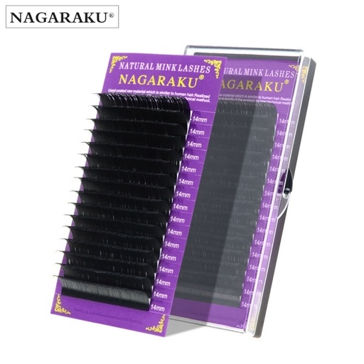 extensiones de/para pestañas Nagaraku D pelo por pelo clásicas grosor 0.15