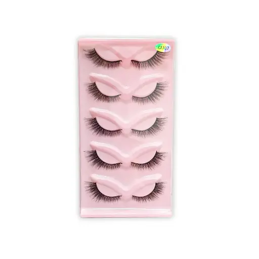 [PM-0910S-1] pestañas postizas 5 pares__Caja X12