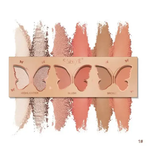 Paleta 3 en 1 iluminador + contorno + rubor SANIYE