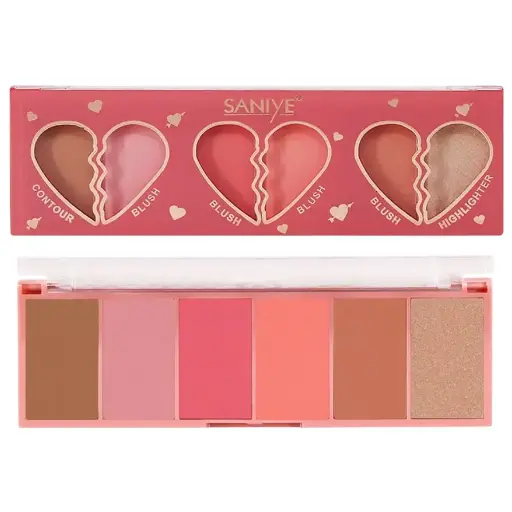 Paleta 3 en 1 iluminador + contorno + rubor SANIYE