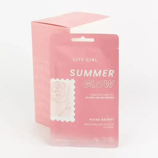 Mascarilla facial Summer Glow pétalos de rosa City Girl 