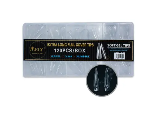 [PM-7102] Uñas postizas para soft gel extralargas stiletto 120pcs MELY___PACK X3 