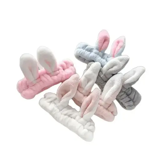 [PL-982763] vinchas de peluche para maquillaje con orejitas ___ PACK X5
