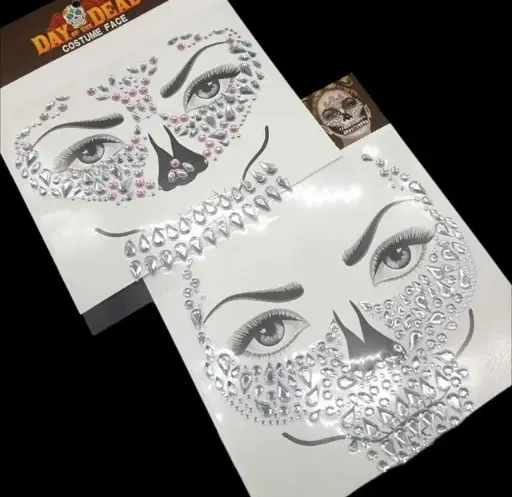 [PE-5TZA4LT-A14] Strass para la cara calavera surtido lt-a14