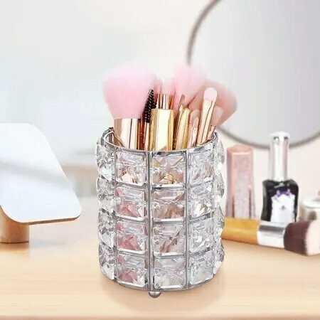 [PE-10RYPA6 173] porta pinceles plateado con diamantes