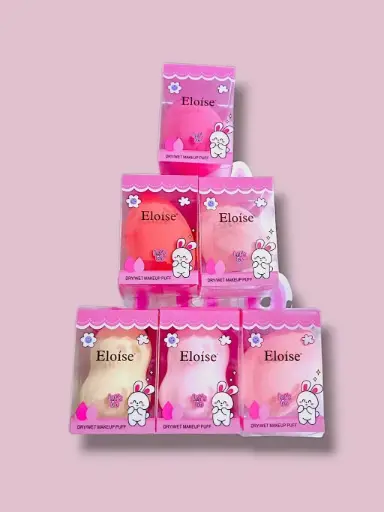 [PE-20HZPA33 FP26072-3] Esponja para maquillaje conejo Eloise ___ PACK X6