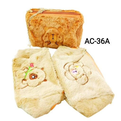 [PY-AC-36A] cartuchera capybara peluche