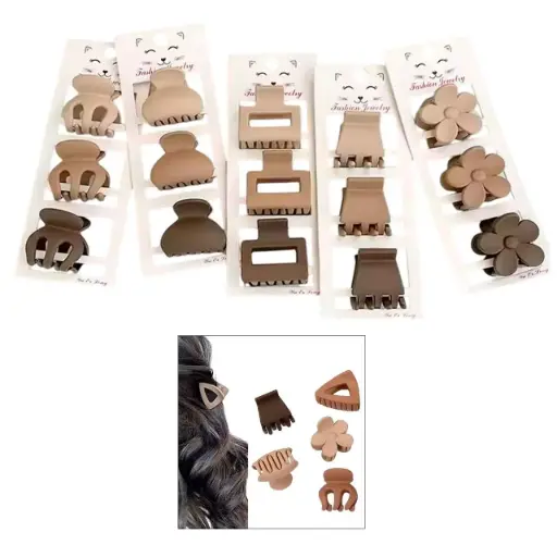 [PM-HN406561] Set X3 broches Marrón___PACK X6