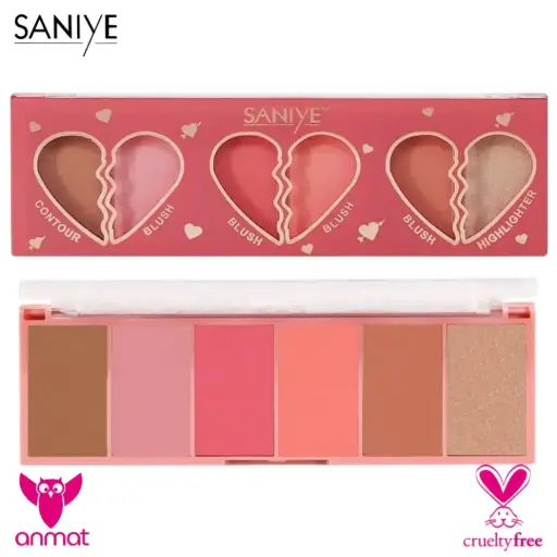 Paleta 3 en 1 iluminador + contorno + rubor SANIYE  