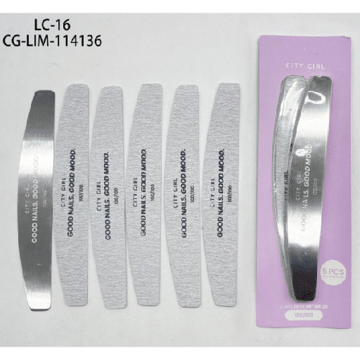 [PG-LC-16] LIMA METALICA CON 5PCS AUTOADHESIVOS 100/100 CITY GIRL