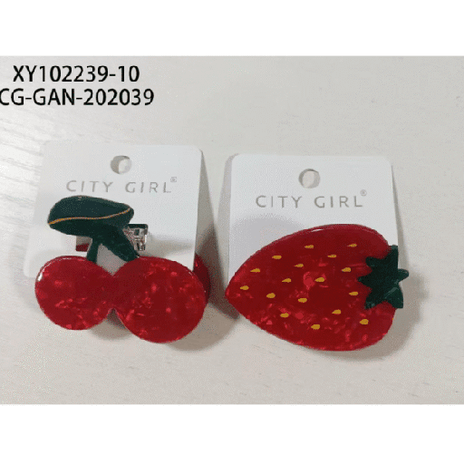 [PG-XY102239-8] BROCHE DE PELO FRUTAS CITY GIRL