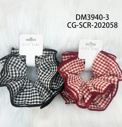 [PG-DM3940-3] colita scrunchie cuadritos 