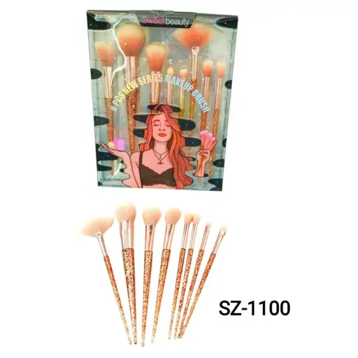 [PY-SZ-1100] set X8 brochas glitter para maquillaje Sweet Beauty