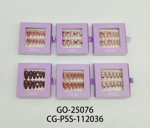 [PG-GO-25076/112036] press on almond con decoraciones city girl