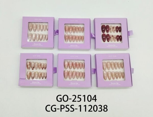 [PG-GO-25104/112038] press on almond con decoraciones city girl