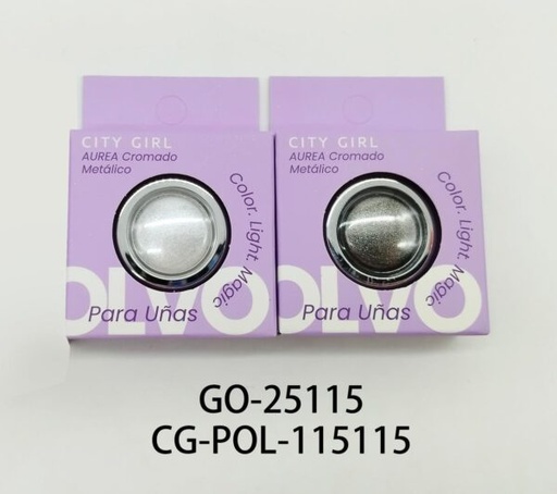[PG-GO-25115] polvo aura cromado metalico city girl