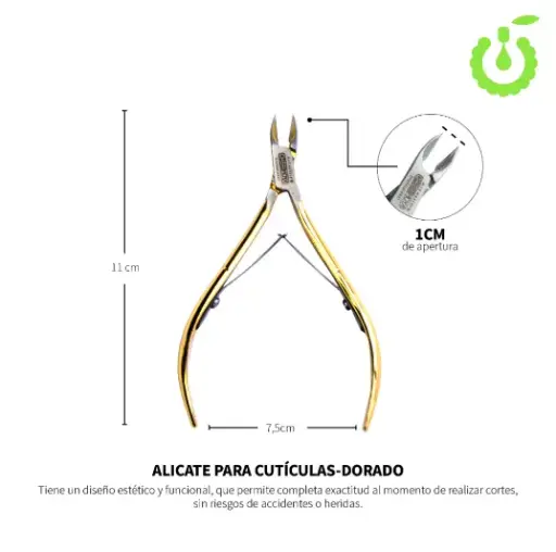 [BH003109D] Alicate para cutículas dorado CHERIMOYA___PACK X12