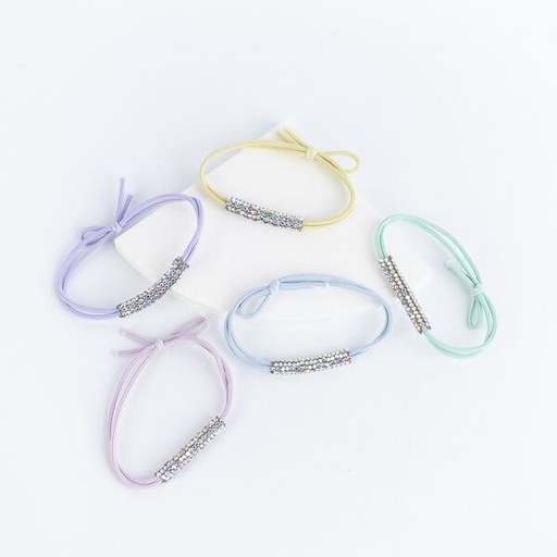 [PG-B-4110-5-Z] Colitas Para pelo cabello De Colores Con Strass Tornasol x5 Unidades